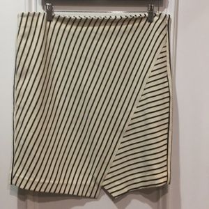 Loft black and cream striped skirt. Size L